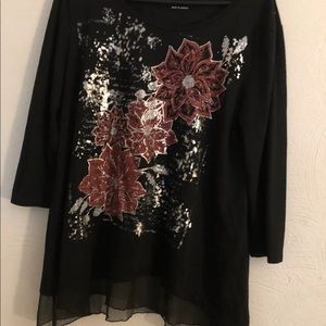 Ava & grace size L black womens top